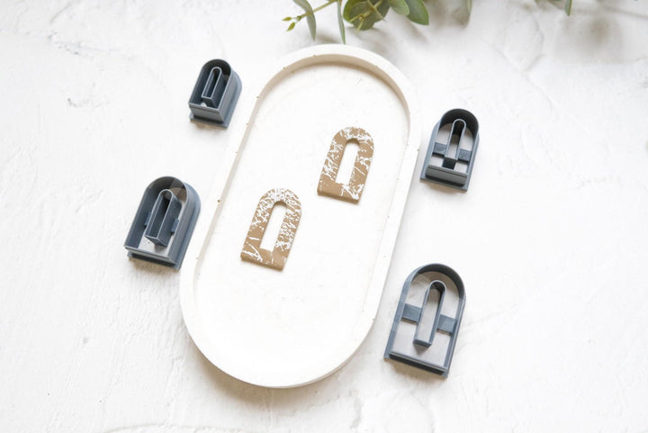 Arch Polymer Clay Cutter Set – Window & Long Window Clay Cutters for Earrings, Geometric DIY Jewelry Making Tools, 3D Printed