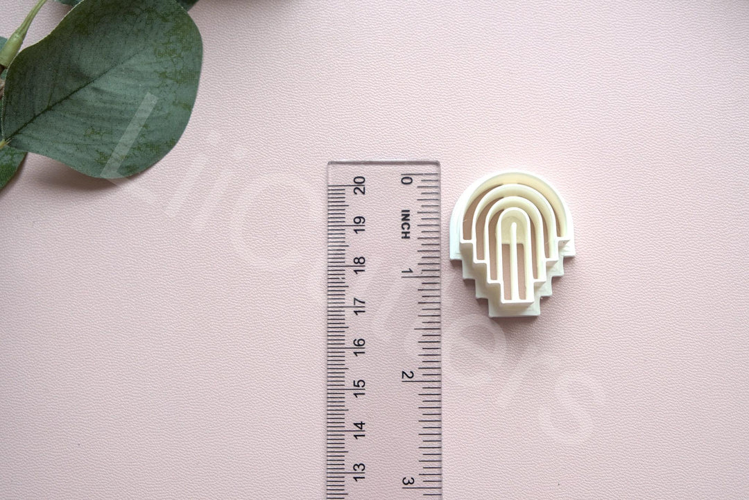 Arch Polymer Clay Cutter: Lined Clay Earring Mold