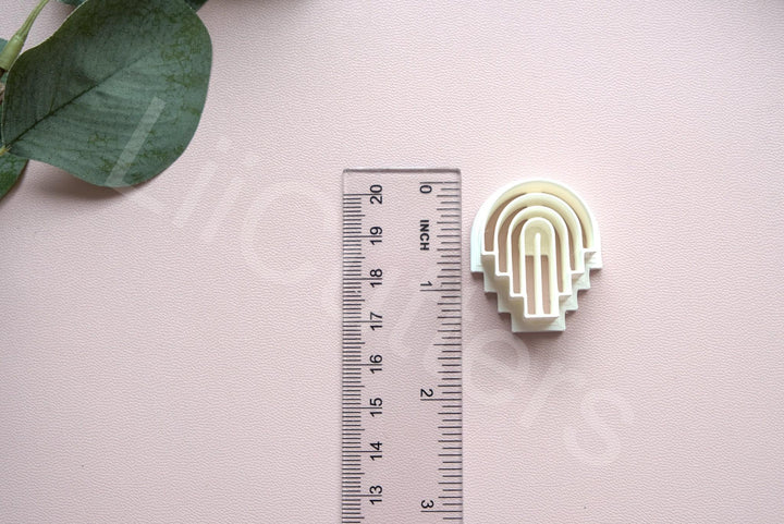Arch Polymer Clay Cutter: Lined Clay Earring Mold