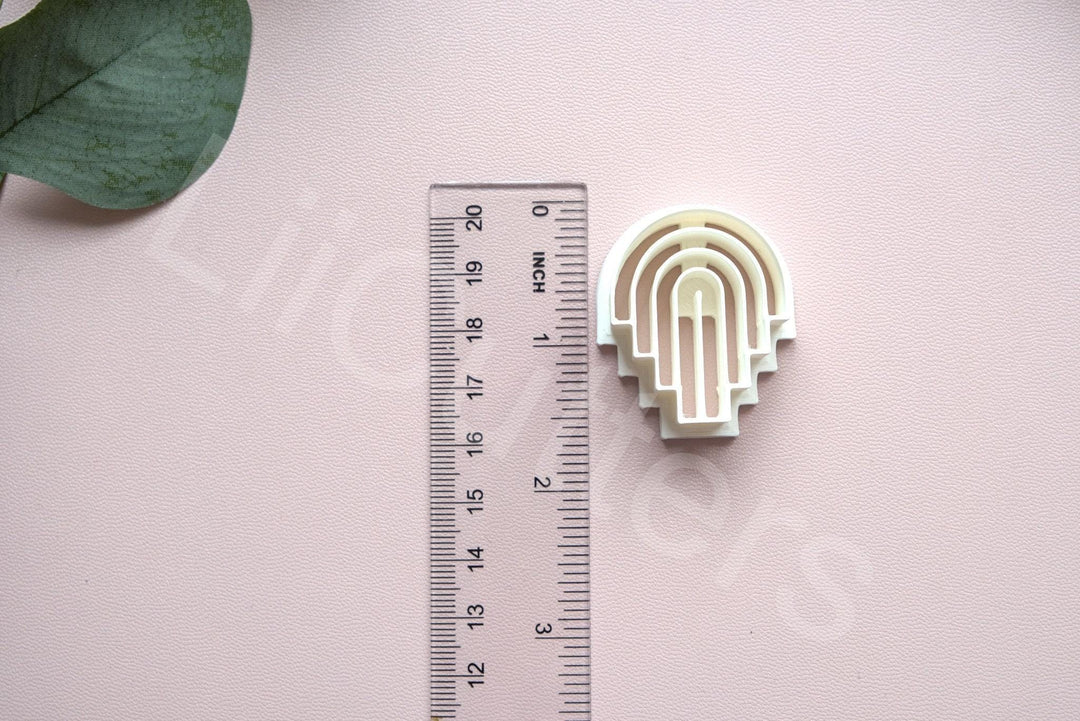 Arch Polymer Clay Cutter: Lined Clay Earring Mold