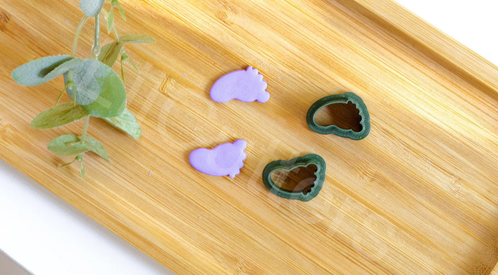 Baby Foot Polymer Clay Cutter Set: Earring & Hair Clip DIY