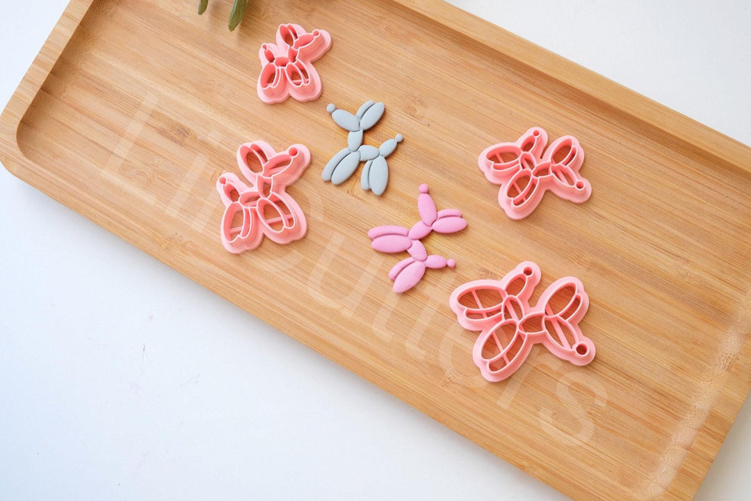 Balloon Dog Polymer Clay Cutter Set: 3D Printed Earring & Cookie Cutters