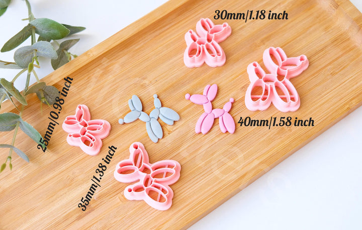Balloon Dog Polymer Clay Cutter Set: 3D Printed Earring & Cookie Cutters