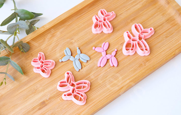 Balloon Dog Polymer Clay Cutter Set: 3D Printed Earring & Cookie Cutters