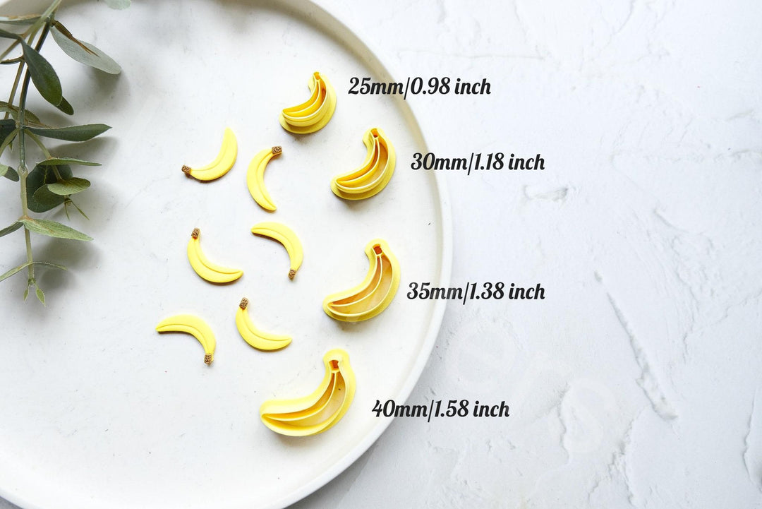 Banana Clay Cutter Set: Fruit Earring, Food Safe PLA