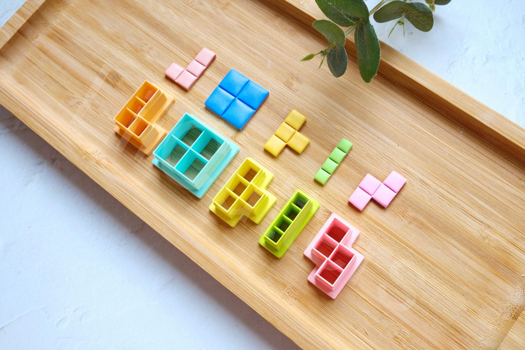 Block Game Polymer Clay Cutters: 3D Printed Embossed Set