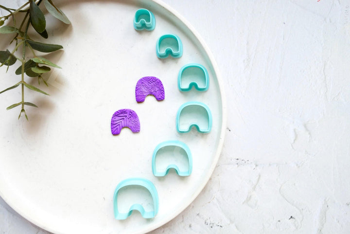 Boho Arch Polymer Clay Cutters – Earring & Hair Clip Molds, Geometric Clay Cutter Set for DIY Jewelry, Minimalist Bohemian Accessories