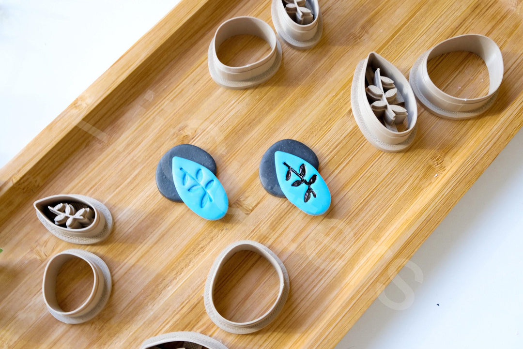 Boho Flower Clay Cutters: Geometric Earring Shapes (2pcs)