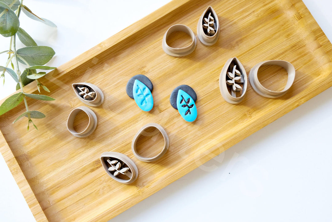 Boho Flower Clay Cutters: Geometric Earring Shapes (2pcs)