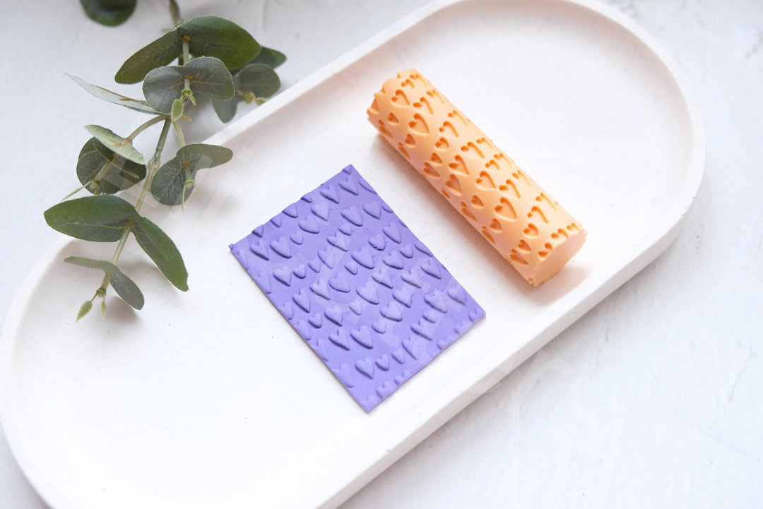 Heart Texture Roller: Valentine Polymer Clay Tool