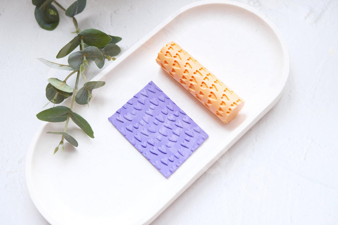 Heart Texture Roller: Valentine Polymer Clay Tool