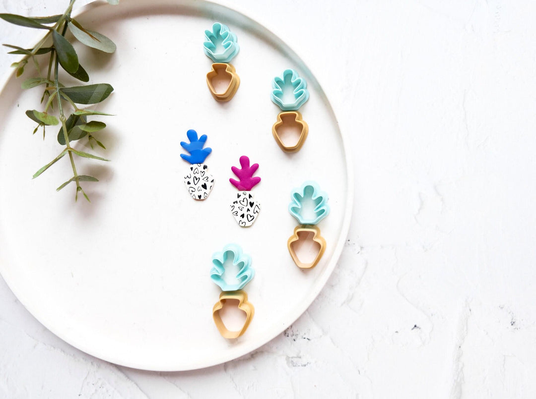 Tulip & Vase Clay Cutters: Boho Earring Making, Art Deco (2pcs)