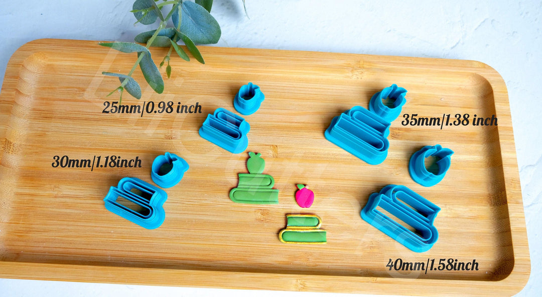 Book & Apple Polymer Clay Cutter: Back to School Earring Tool