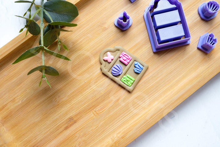 Bookshelf Polymer Clay Cutter Set: Earring Making Tool