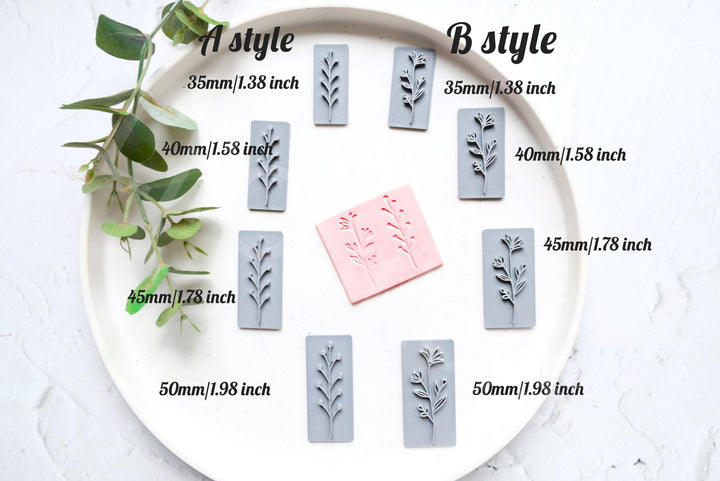 Botanical Polymer Clay Stamp: Leaf Texture, Earring Making (35-50mm)