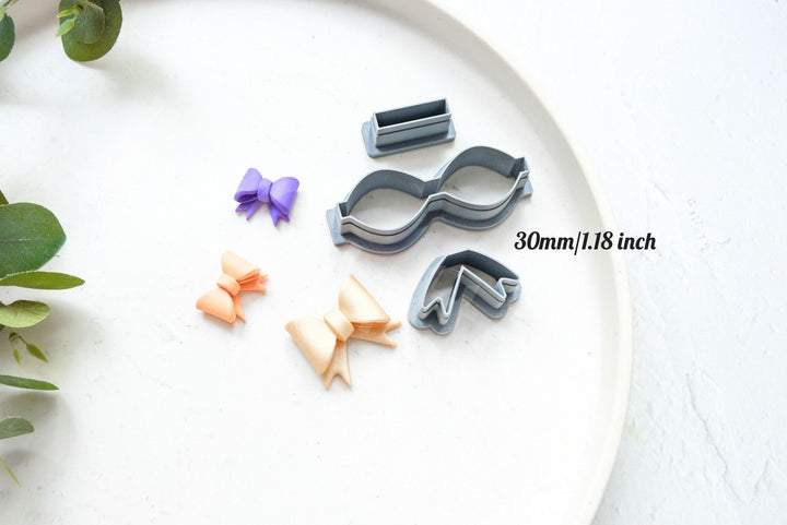 Bow Template 3pc Set: Polymer Clay Cutters, Christmas Earrings