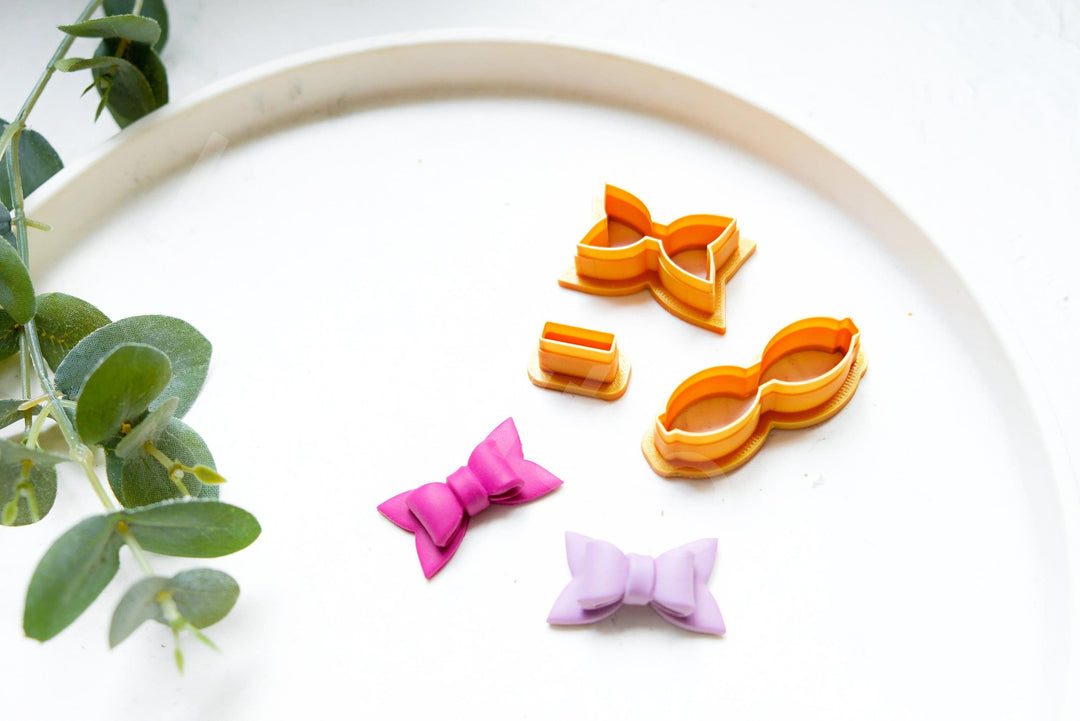 Bow Template 3pc Set: Scallop Polymer Clay Cutter, DIY Christmas Earrings