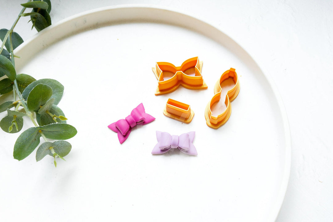 Bow Template 3pc Set: Scallop Polymer Clay Cutter, DIY Christmas Earrings