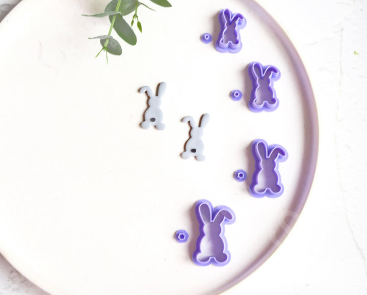 Bunny Polymer Clay Cutter Set: Easter Rabbit Earring Cutters (4 Sizes)