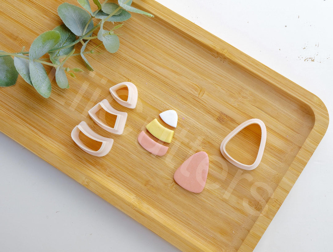 Candy Corn Clay Cutter Set: Halloween Earring Cutters, 3D Printed