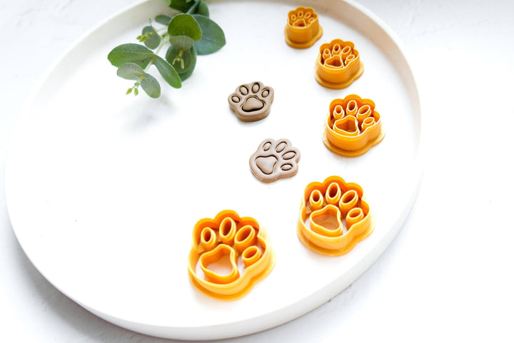 Cat Paw Polymer Clay Cutter Set: Animal Cookie & Earring Cutters