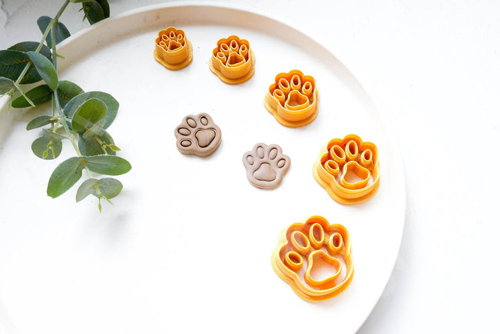 Cat Paw Polymer Clay Cutter Set: Animal Cookie & Earring Cutters