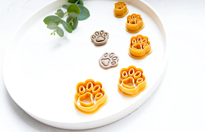 Cat Paw Polymer Clay Cutter Set: Animal Cookie & Earring Cutters