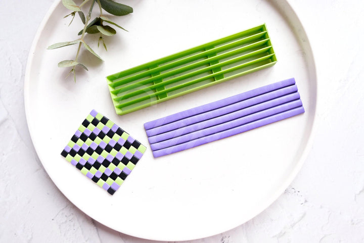 Checkerboard Polymer Clay Cutter: Line & Stripe Tool