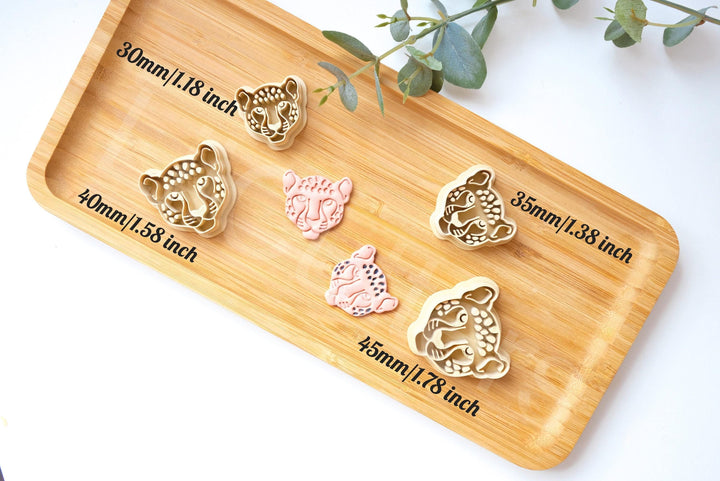 Cheetah Face Polymer Clay Cutter: Safari Animal Stamp