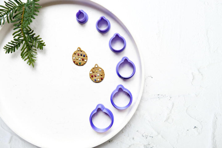 Christmas Bauble Clay Cutter Set: Ornament & Earring Making