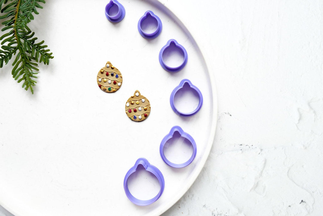Christmas Bauble Clay Cutter Set: Ornament & Earring Making