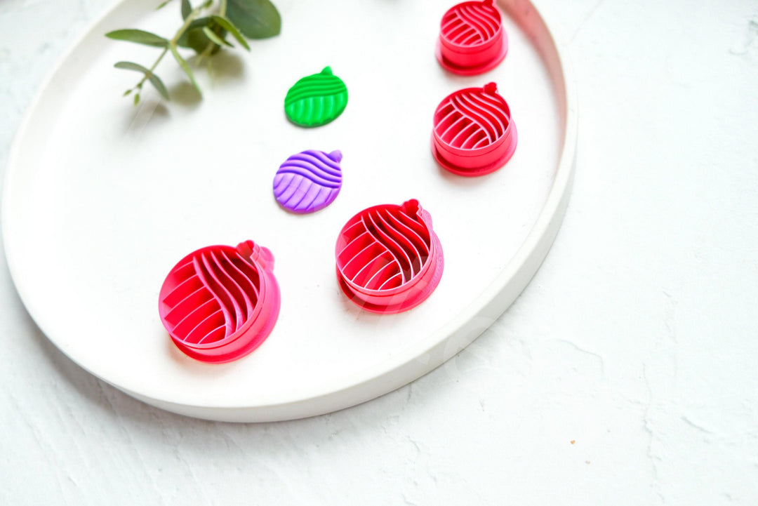 Christmas Bauble Clay Cutter: Scallop Ornament, Earring DIY