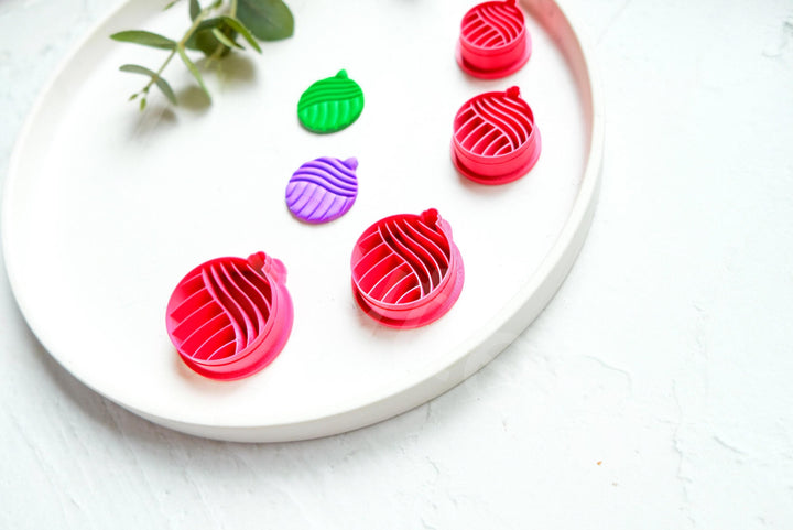 Christmas Bauble Clay Cutter: Scallop Ornament, Earring DIY