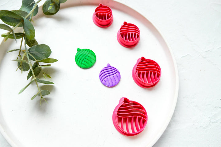 Christmas Bauble Clay Cutter: Scallop Ornament, Earring DIY