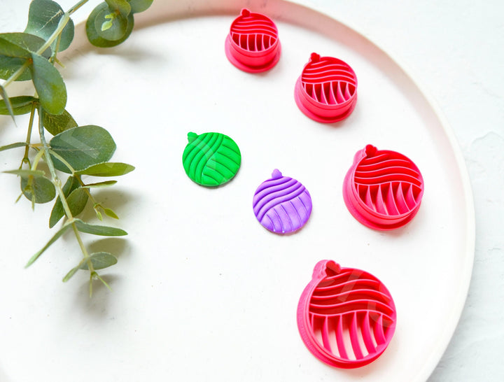 Christmas Bauble Clay Cutter: Scallop Ornament, Earring DIY