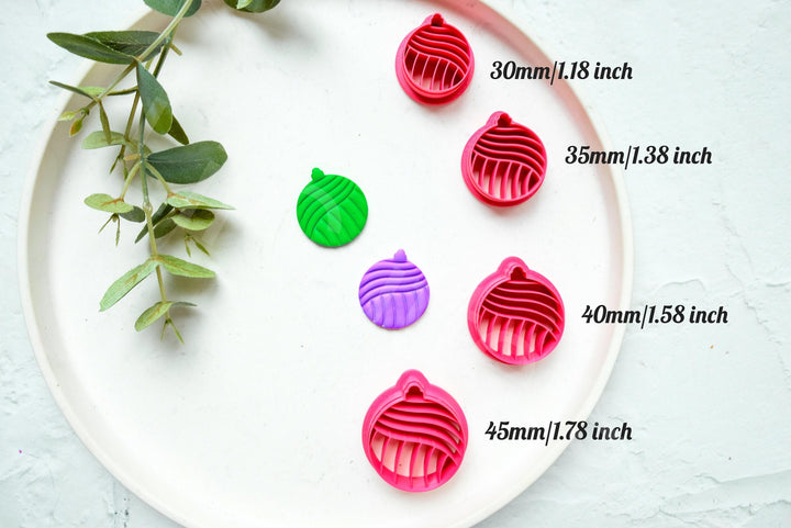 Christmas Bauble Clay Cutter: Scallop Ornament, Earring DIY