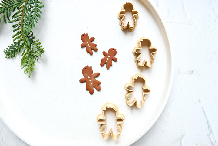 Gingerbread Girl Clay Cutter: Embossed Christmas Cookie Cutter