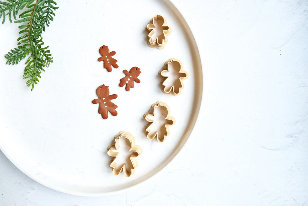 Gingerbread Girl Clay Cutter: Embossed Christmas Cookie Cutter