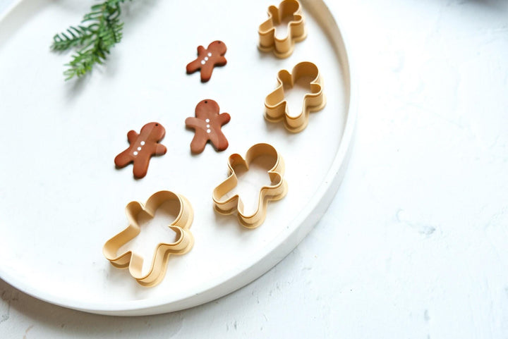 Gingerbread Boy Clay Cutter: Embossed Christmas Earring Mold