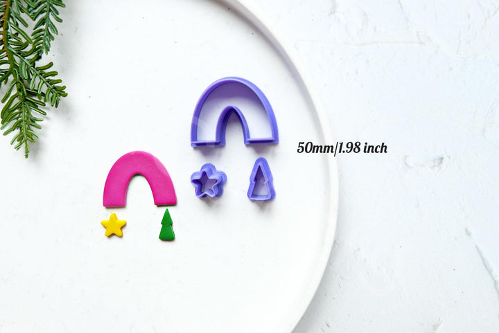 Christmas Rainbow Arch Cutter Set: Clay Earring, Hair Clip Cutter