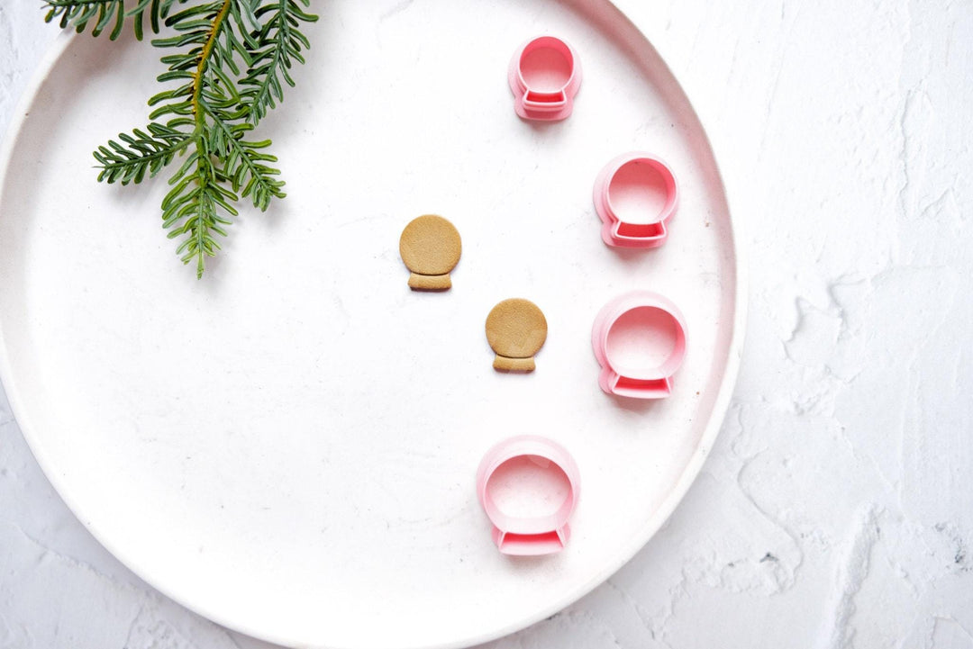 Christmas Snow Globe Clay Cutter Set: 3D Printed Polymer Clay Tool
