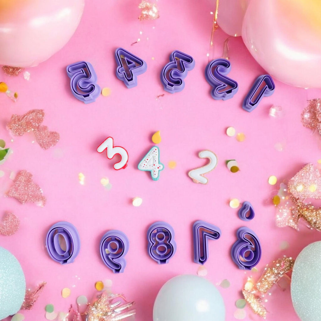 Birthday Candle Polymer Clay Cutter Set, Candle with Flame Clay cutter, Number Clay cutter, Birthday Earrings