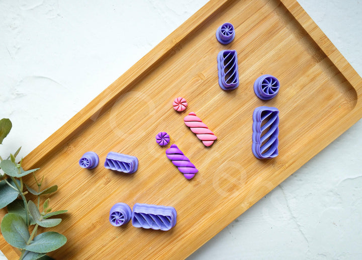 Christmas Candy Polymer Clay Cutters: Twisted Lollipop Design