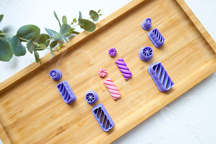Christmas Candy Polymer Clay Cutters: Twisted Lollipop Design