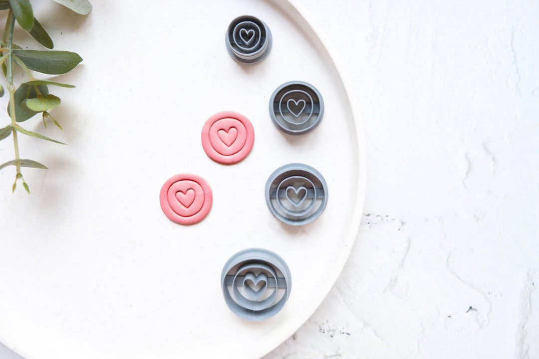 Heart Circle Polymer Clay Cutter: Earring, Cookie, Clay Tool
