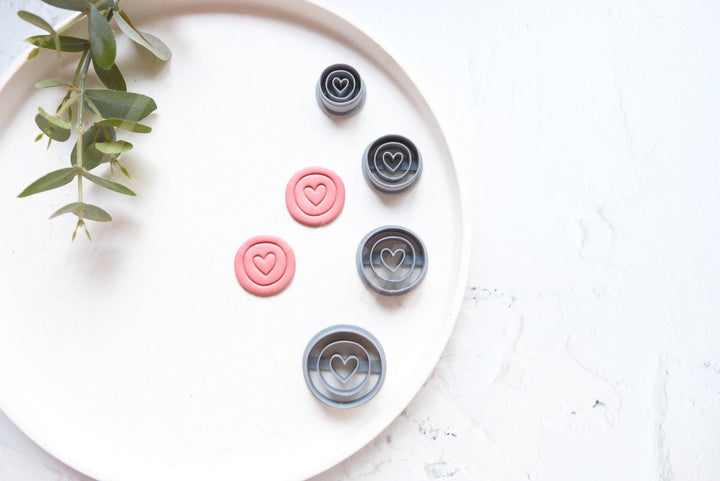 Heart Circle Polymer Clay Cutter: Earring, Cookie, Clay Tool