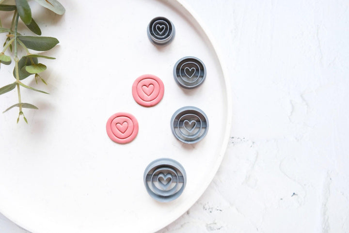 Heart Circle Polymer Clay Cutter: Earring, Cookie, Clay Tool