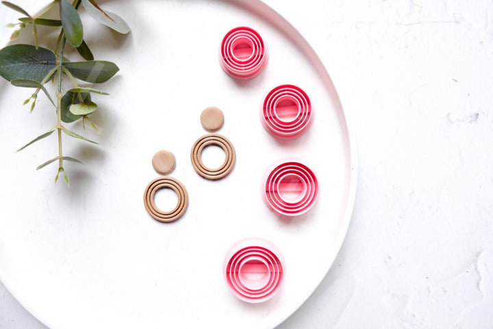 Circle Polymer Clay Cutters – Geometric Earring Making Tools, Round Clay Cutter Set in 4 Sizes, Minimalist Jewelry Shape Molds