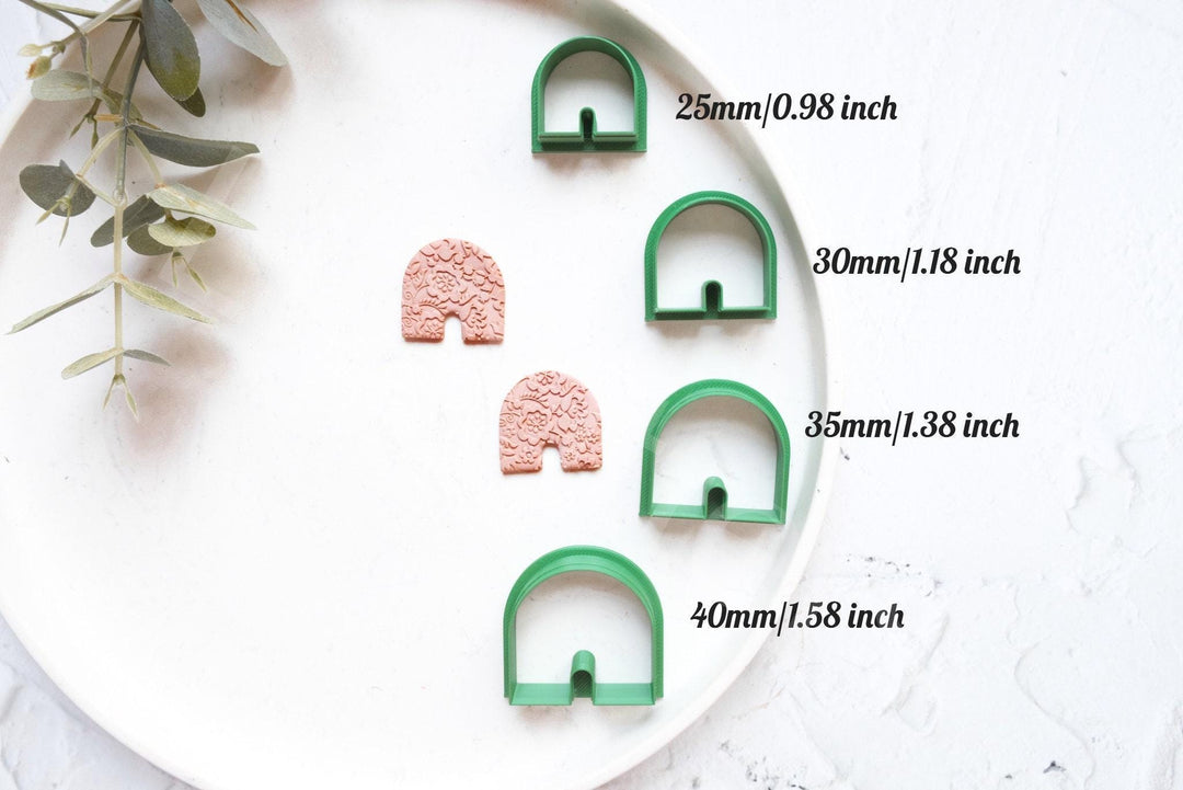 Arch Polymer Clay Cutters – Geometric Window Earring Molds (25–40mm), DIY Polymer Clay Jewelry Tool, Minimalist Accessories