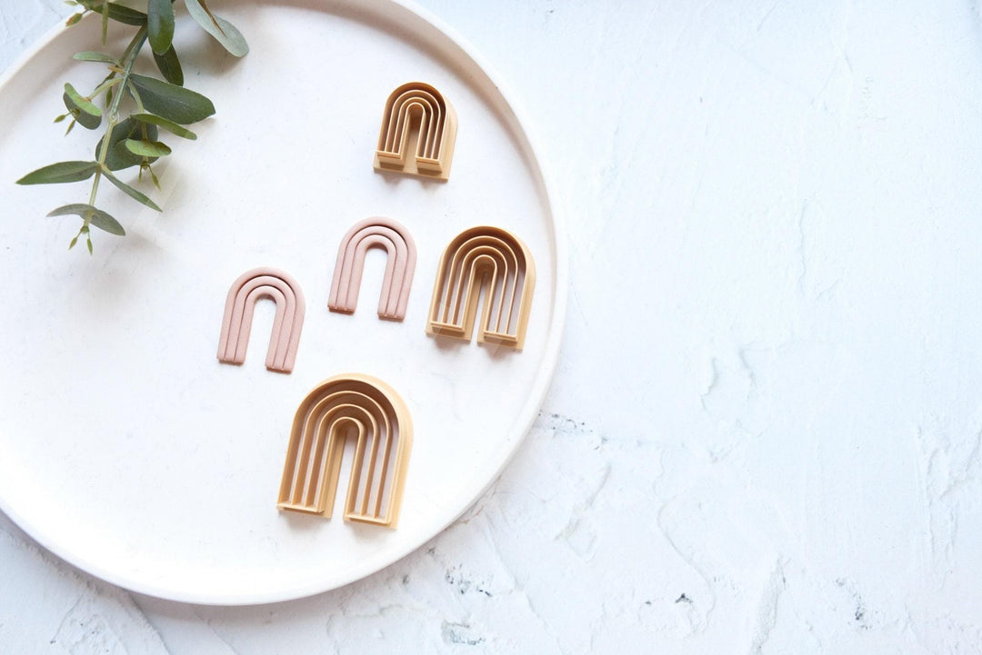 Arch Polymer Clay Cutter: Embossed Earring Design, 3D Printed
